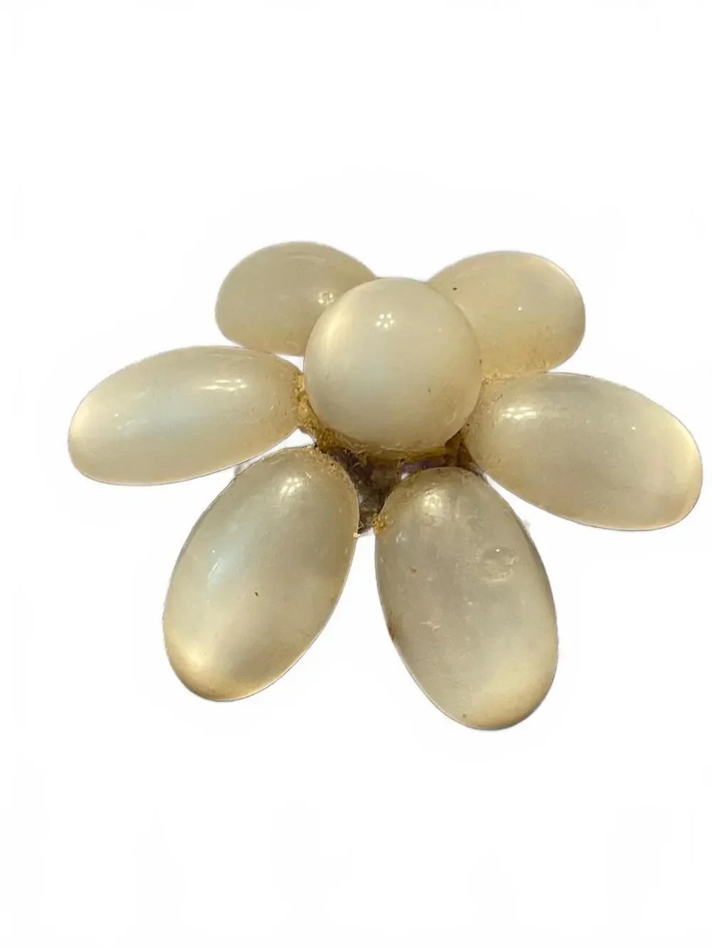 Vintage Cream Flower Brooch Pin